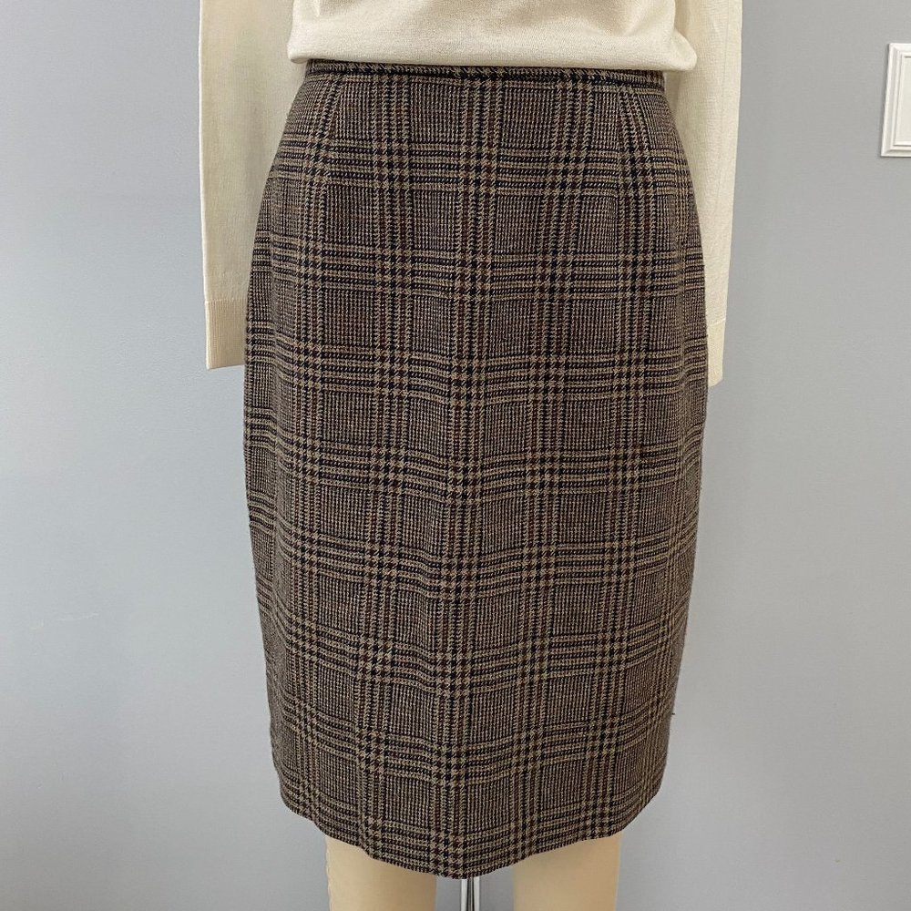 Chelsea Campbell Silk and Wool Plaid Skirt